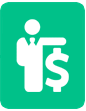 MAN IN SUIT WITH MONEY SIGN WITH GREEN BACKGROUND